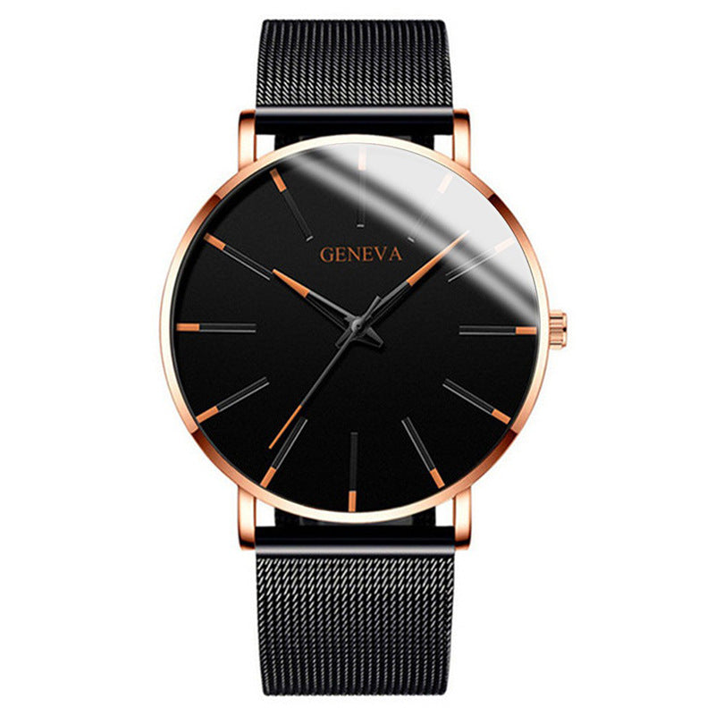 fashion blue needle men's watch men's watch quartz watch mesh belt spot one piece