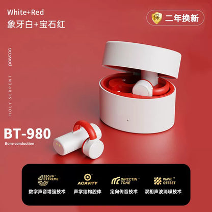 POLVCDG/Platinum Code BT-980 Wireless Clip Ear Bone Conduction Bluetooth Headphones No Sound Leakage No Pain No Sensation to Wear