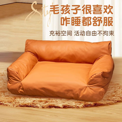 New dog kennel pet sofa cat bed simple leather cat nest waterproof and washable dog sofa is universal in all seasons