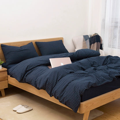 Simple cotton fitted sheet style naked sleeping solid color four-piece set