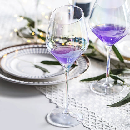 Haoyue cold spring rainbow ion plating crystal glass red wine glass goblet oblique wine glass champagne cup