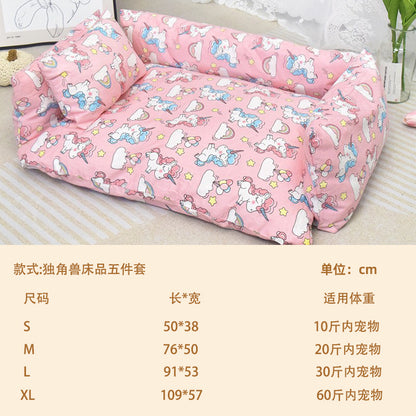 Cat Bed Four Seasons Universal Solid Wood Cat Bed Dog Bed Pet Dog Bed Off the Ground Dismantling and Washing Pet Bed Factory