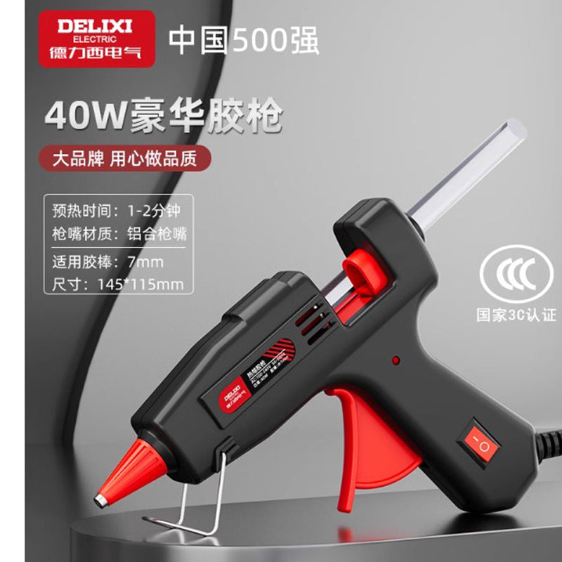 Delixi Electric Hot Melt Glue Gun Thin Mouth Anti-drip 60w Hot Melt Gun Household Handmade High Viscosity Mini Glue Stick Glue Gun