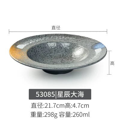 Melamine plate Japanese-style plastic barbecue plate imitation porcelain round flat plate barbecue plate restaurant hot pot tableware dish