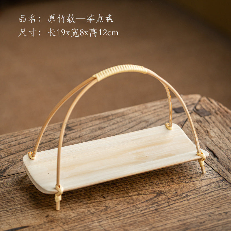 Bamboo productsHandmade bamboo Japanese towel tray basket tea ceremony dim sum plate vintage tea snack plate mini dried fruit plate