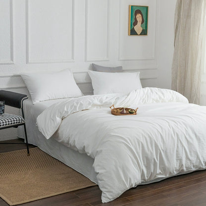 Simple cotton fitted sheet style naked sleeping solid color four-piece set