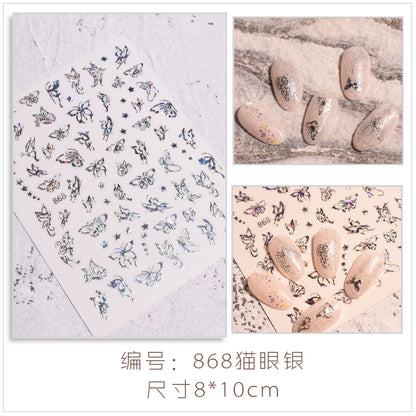 Internet celebrity ins waterproof checkerboard pattern houndstooth lattice hollowed out manicure nail decoration small pattern accessories stickers