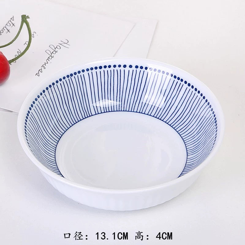 High-temperature underglaze color Japanese-style ceramic dishes and dishes set for home eating small bowls of grass series tableware combination