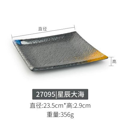Melamine plate Japanese-style plastic barbecue plate imitation porcelain round flat plate barbecue plate restaurant hot pot tableware dish