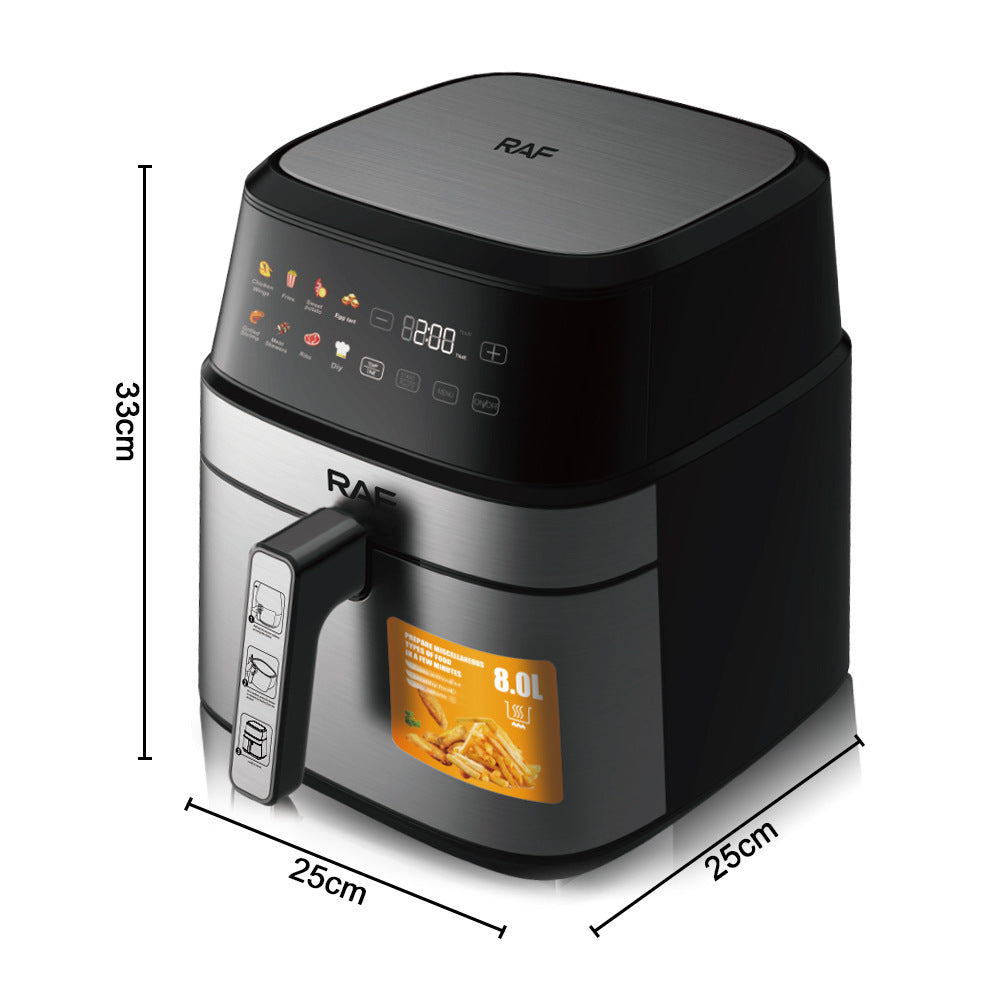 RAF European standard home air fryer large capacity electronic touch screen smoke-free French fries electromechanical fryer French fries 8L