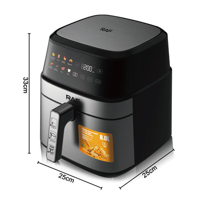 RAF European standard home air fryer large capacity electronic touch screen smoke-free French fries electromechanical fryer French fries 8L