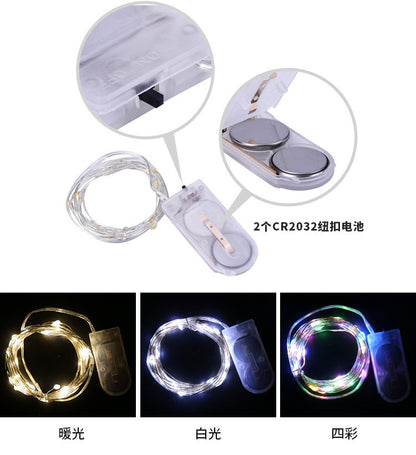 LED copper wire light string lights, three-gear LED small white box string lights, confession gift box, wave ball decoration, atmosphere layout
