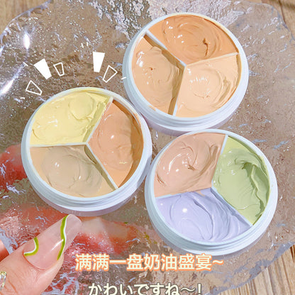 Makeup xixi net muscle holding makeup three-color concealer face cover spots face acne marks tear ditch dark circles concealer