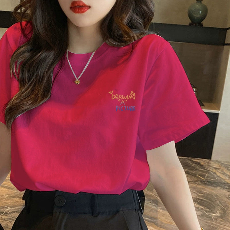 Clearance to pick up leaks~ The counter withdraws the last order foreign trade women's clothing summer new niche letter printing short-sleeved T-shirt women's fashion