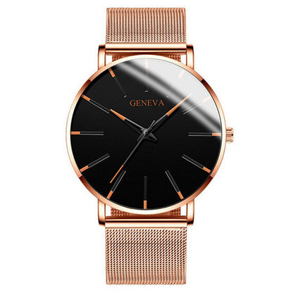 fashion blue needle men's watch men's watch quartz watch mesh belt spot one piece