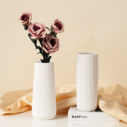 popular ceramic vase creative home living room white hydroponic flower ware Nordic dried flower arrangement decorative ornaments