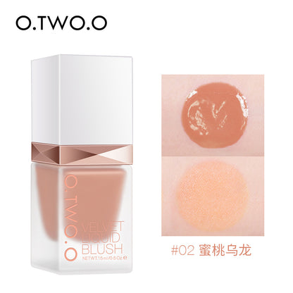 O.TWO.O natural dazzling color liquid blush long-lasting matte silky delicate rouge beauty makeup SC023