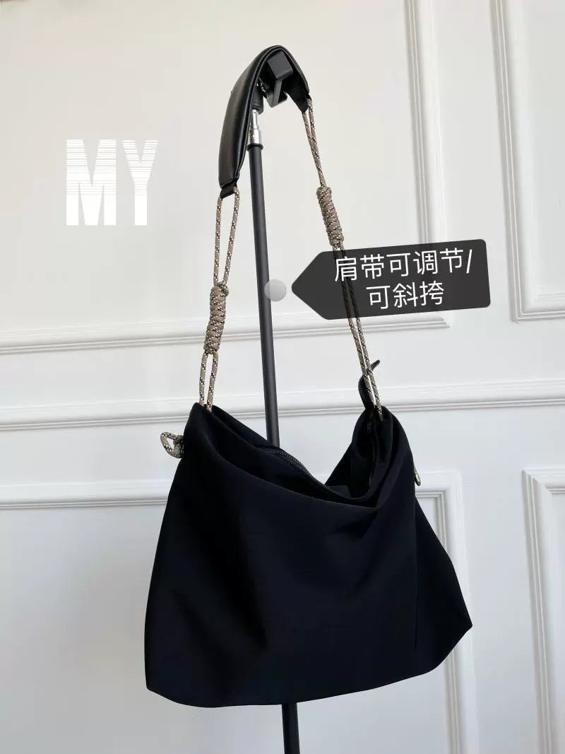 MY casual Oxford cloth large bag trendy knot tote bag female Japanese commuter bag large capacity shoulder bag trendy