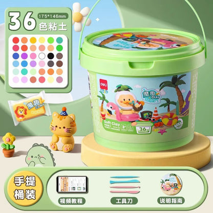 Deli ultra-light clay children's safe non-toxic clay 12 colors 24 colors 36 colors kindergarten plasticine clay toys