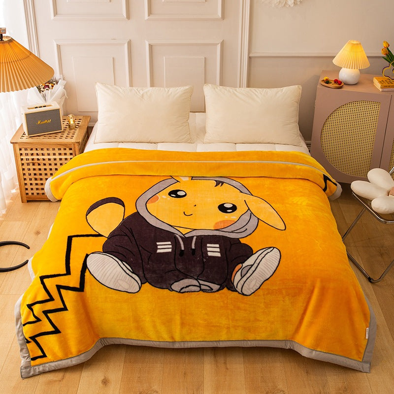 Thickened Raschel Blanket Winter Warm Blanket Flannel Cover Blanket Bed Sheet Double Layer Antistatic Cloud Blanket