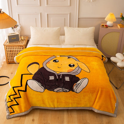 Thickened Raschel Blanket Winter Warm Blanket Flannel Cover Blanket Bed Sheet Double Layer Antistatic Cloud Blanket