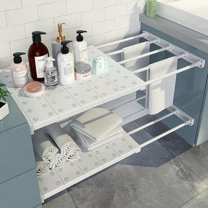 Wardrobe divider tiered shelf nail-free retractable dorm cabinet bathroom kitchen shelf storage cabinet tiered shelf