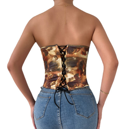 Trendy Colorblock Backless Steel-Ring Vest – European &amp; American Style | Free Shipping