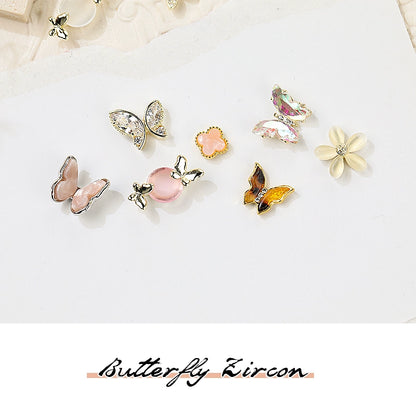 Twilight Rogge Manicure New Super Flash Butterfly Zircon Color Preservation Electroplating Non-fading Jewelry Nail Decoration Sticker