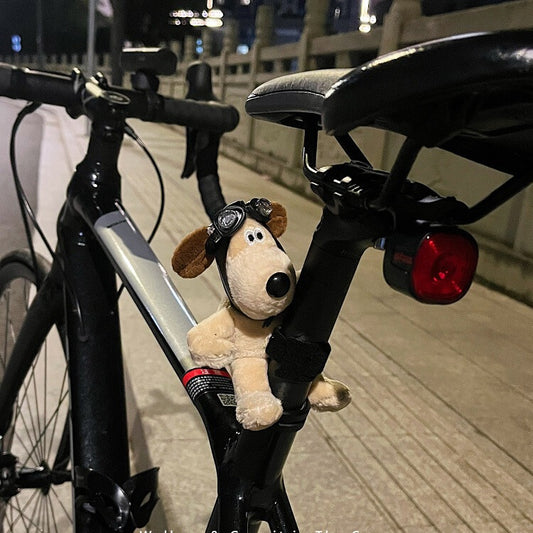 Cute bicycle decoration electric car pendant accessories single road balance handlebar doll head dog doll ornaments