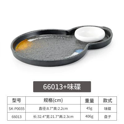 Melamine plate Japanese-style plastic barbecue plate imitation porcelain round flat plate barbecue plate restaurant hot pot tableware dish
