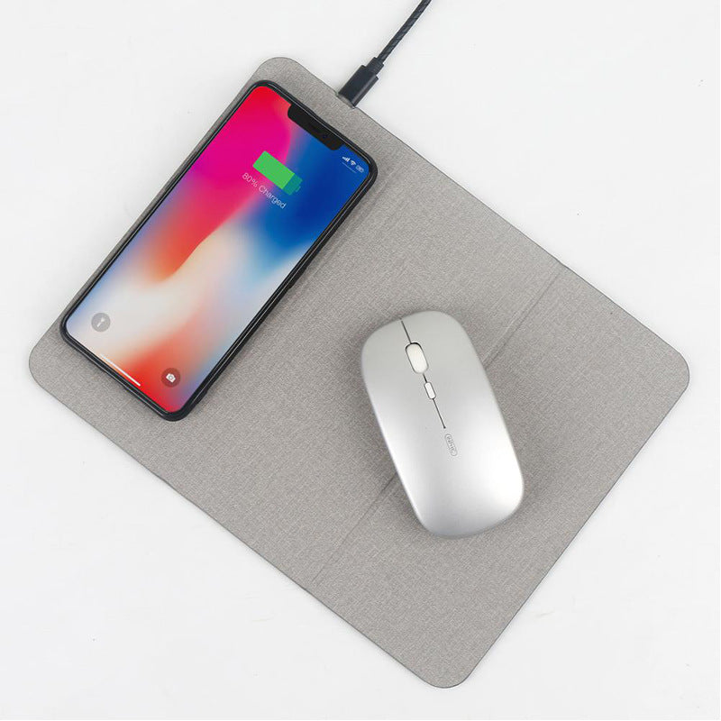 Cross-border mobile phone wireless charging mouse pad portable wireless charging folding mouse pad small laser engraving LOGO