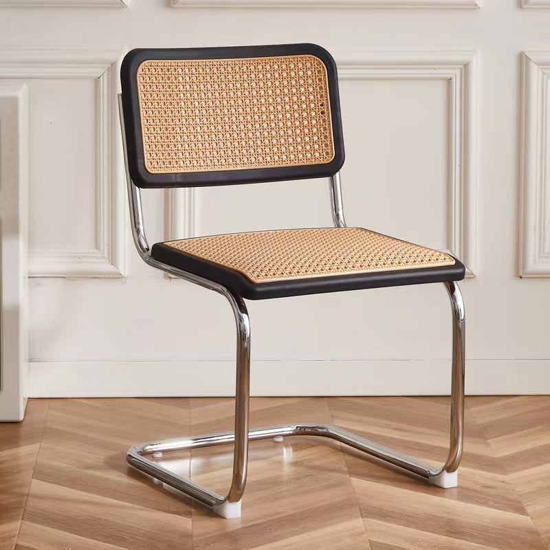 A piece of rattan chair ins wind leather medieval chair retro home rattan dining chair Nordic balcony backrest chair