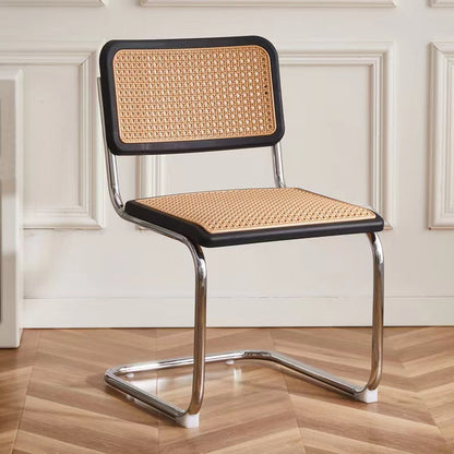 A piece of rattan chair ins wind leather medieval chair retro home rattan dining chair Nordic balcony backrest chair