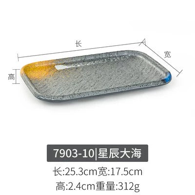 Melamine plate Japanese-style plastic barbecue plate imitation porcelain round flat plate barbecue plate restaurant hot pot tableware dish