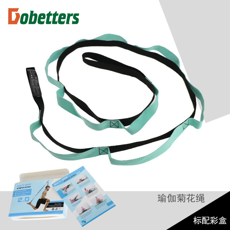 Aerobics Yoga stretching belt lacing belt anti-gravity aerial yoga hammock accessories chrysanthemum belt rope flat belt pull rope