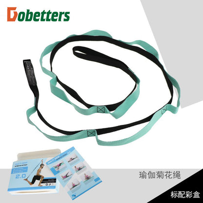 Aerobics Yoga stretching belt lacing belt anti-gravity aerial yoga hammock accessories chrysanthemum belt rope flat belt pull rope