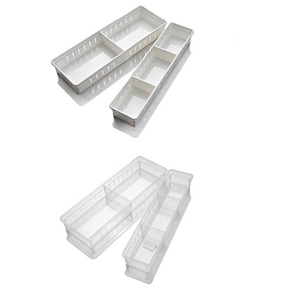 FaSoLa Japanese Kitchen Drawer Storage Box Transparent Plastic Cosmetic Coverless Rectangular Classification Storage Box