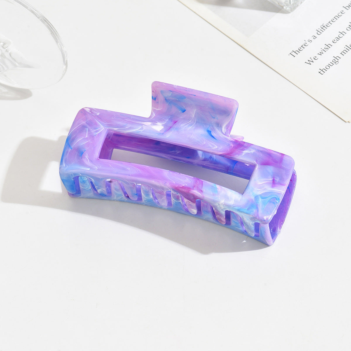 marbled grab clip Sweet and fresh frangipani hair clip Summer high-end shark hair clip
