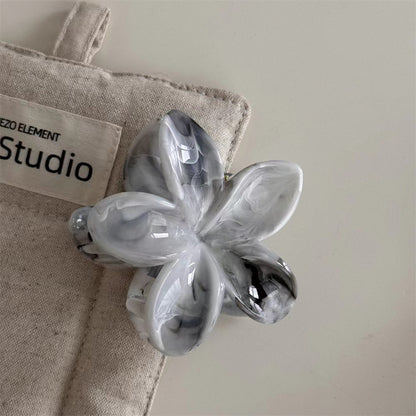 marbled grab clip Sweet and fresh frangipani hair clip Summer high-end shark hair clip