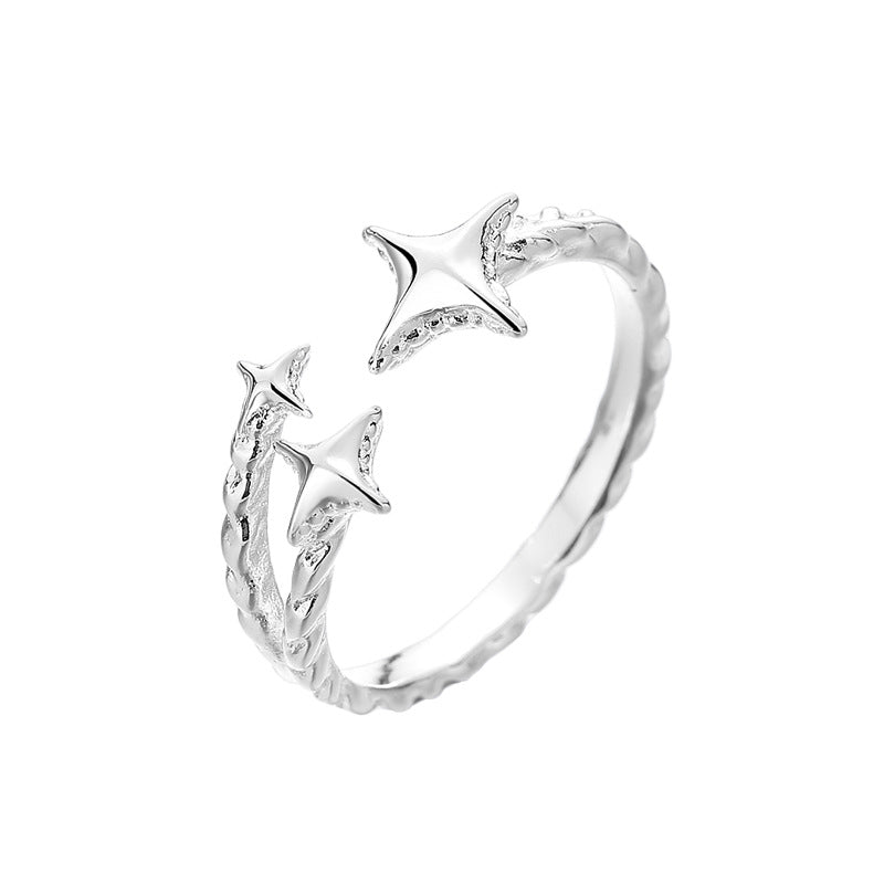Original star fashion cool girl ins indifferent style niche design sense Internet celebrity personality French opening index finger ring