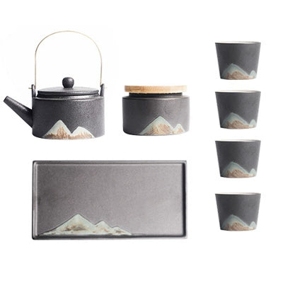 Hand-painted ceramic tea set
