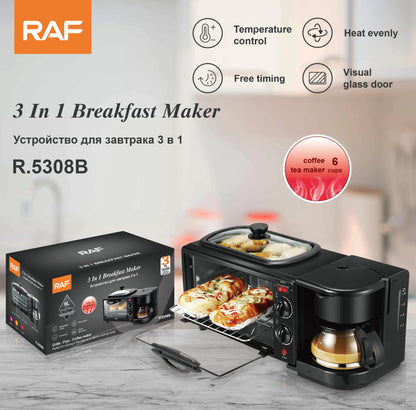 3-in-1 Coffee Maker, Oven & Toaster  Compact Multifunctional Electric Breakfast Station