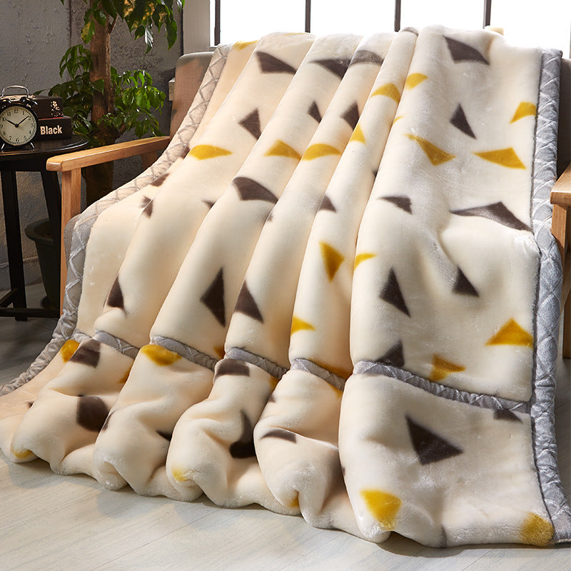 Thickened Raschel Blanket Winter Warm Blanket Flannel Cover Blanket Bed Sheet Double Layer Antistatic Cloud Blanket