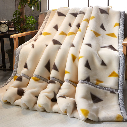 Thickened Raschel Blanket Winter Warm Blanket Flannel Cover Blanket Bed Sheet Double Layer Antistatic Cloud Blanket
