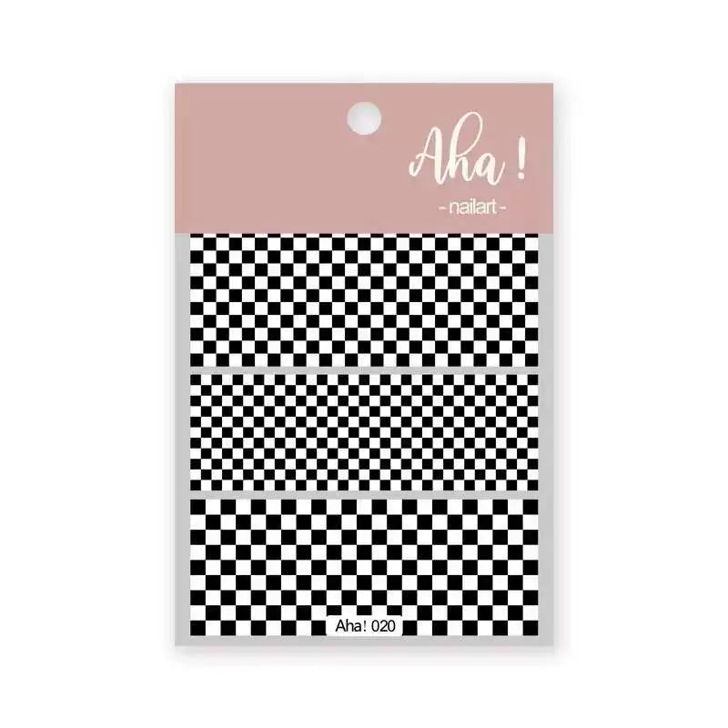 Internet celebrity ins waterproof checkerboard pattern houndstooth lattice hollowed out manicure nail decoration small pattern accessories stickers