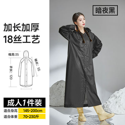 Raincoat thickened for adults to wear outside, travel portable, outdoor mountaineering, single long full-body rainstorm, disposable poncho