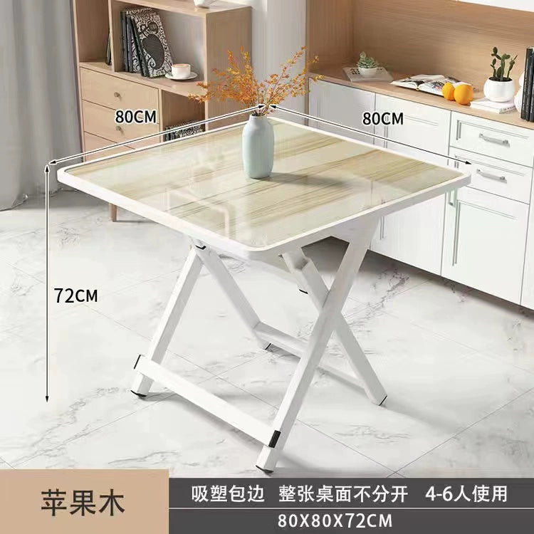 Folding dining table small household simple dining table outdoor portable stall square table and chair Japanese style rental