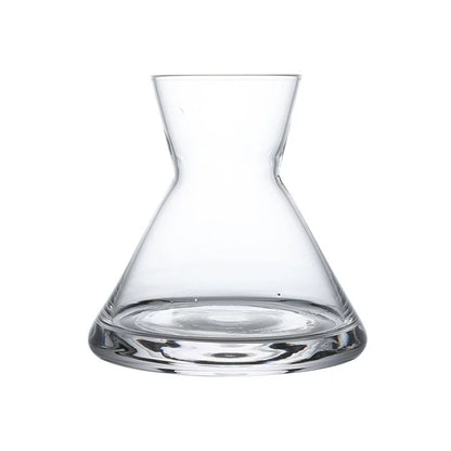 The moon is sinking and people are quietly burning incense around / medieval Japanese-style sake pot wabi-sabi vintage crystal glass