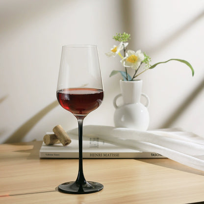Rose Life Classic Black Red Cup Stem Goblet Red Wine Glass Slender Light Surplus Sound Pleasant