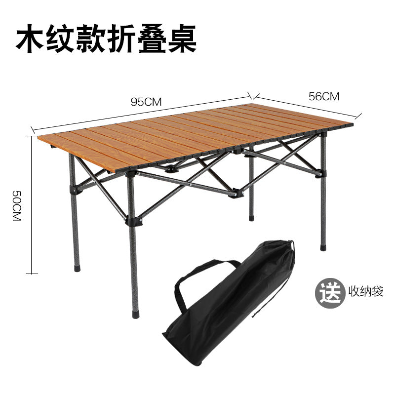 Outdoor Folding Table Metal Egg Roll Table Portable Camping Picnic Table Setting Table Camping Barbecue Self Drive Tour
